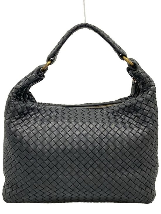 Bottega Veneta Shoulder Bag Sloane Intrecciato Black Leather - Picture 3 of 15